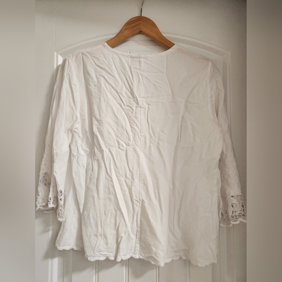 Beautiful Lacy SOFT SURROUNDINGS Scalloped Y2k Blouse - Picture 5 of 7